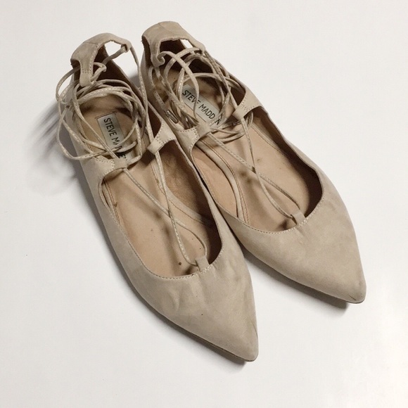 STEVE MADDEN Lace Up Le Crew Ballet Pointy Flat - Picture 5 of 11